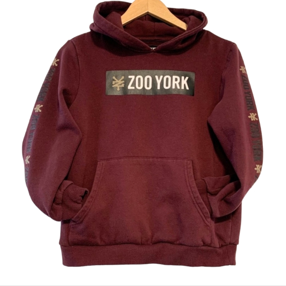 Zoo York Youth Large (14) Maroon Pullover Hooded Sweater